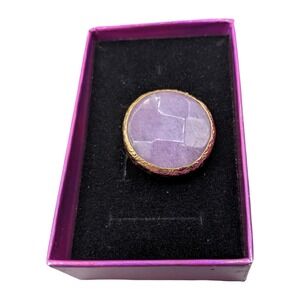 Purple Stone Gold Tone Statement Ring  Size 6 woonder ring